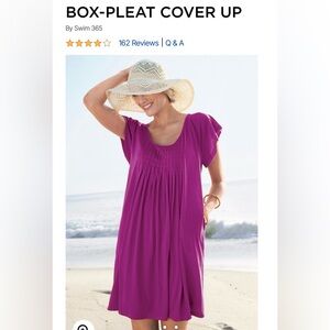 Swimsuits for All Box-Pleat Cover Up. Size 26/28. COLOR: BRIGHT FUCHSIA